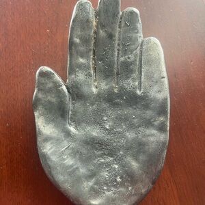 Vintage Patrick Meyer Art Pewter Hand Brutalist Modernist Trinket Jewelry Dish